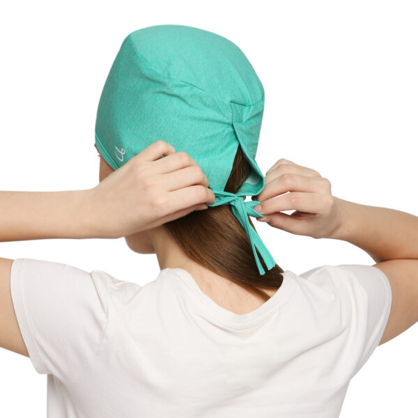 Reusable smart scrub caps - light green